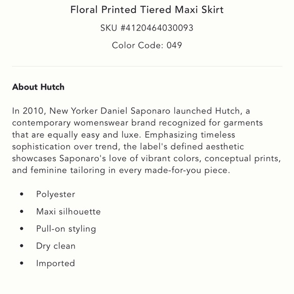 ANTHROPOLOGIE NWT 2X HUTCH Floral Printed Tiered Maxi Skirt • Vibrant Boho - Picture 9 of 13